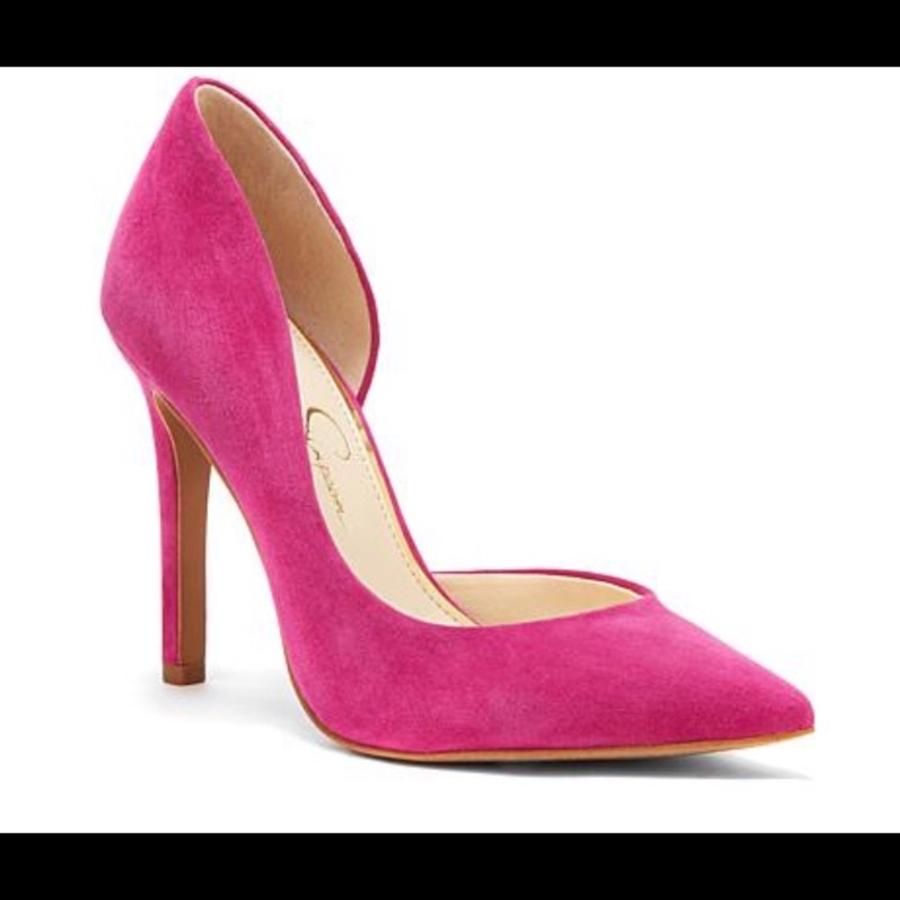 Jessica Simpson Claudette pumps hot pink suede 8.5